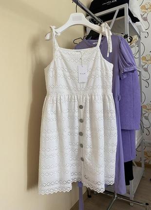 Сукня сарафан плаття літнє міді міні натуральна тканина vila платье1 фото