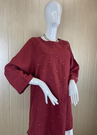 Туника блуза в китайском стиле из шелка и льна3 фото