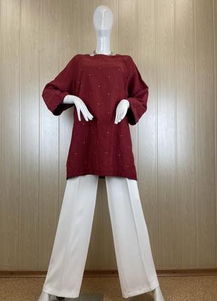 Туника блуза в китайском стиле из шелка и льна6 фото