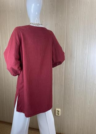 Туника блуза в китайском стиле из шелка и льна5 фото