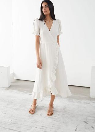 Сукня &amp; other stories linen midi wrap dress / 361 фото