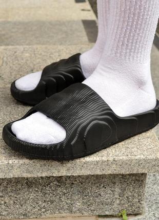 Чоловічі шльопанці adidas adilette black капці тапочки адидас черные шлепки