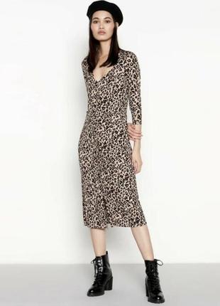 Трендовое леопардовое платье/халат из вискозного трикотажа