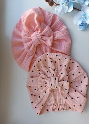 Тюрбан муслин шапка чалма хлопок для новорожденных