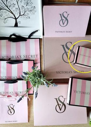 Подарункова упаковка victoria's secret, подарункові пакети та коробки вікторія сикрет, фірмова упаковка вікторія сыкрет