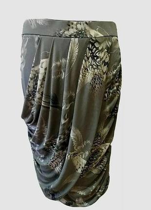 Marc cain  юбка серая с рисунком m