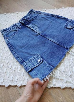 Мега стильная джинсовая мини юбка2 фото