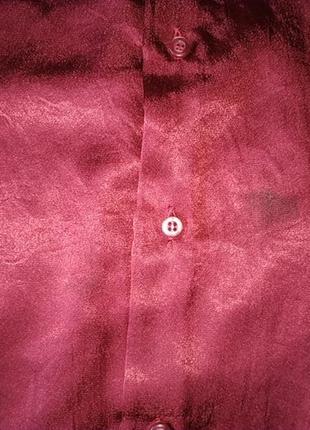 Бордовая шёлковая рубашка greenwood3 фото