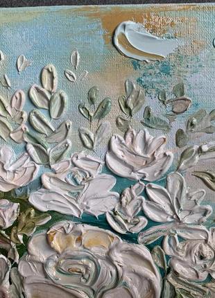 Картина 30*30см маслом мастихіном олійними фарбами квіти