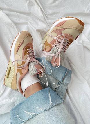 Стильные женские кроссовки nike air max 90 future beige бежевые пудровые4 фото