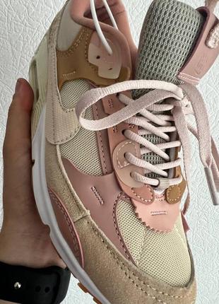 Стильные женские кроссовки nike air max 90 future beige бежевые пудровые9 фото