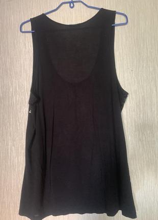 Черная майка  блуза вискоза с пайетками benetton p. l/xl2 фото