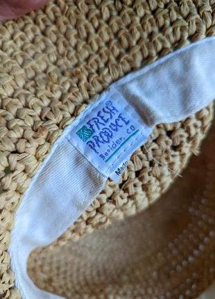 Шляпа беж под саломку панама плетёная винтажная6 фото