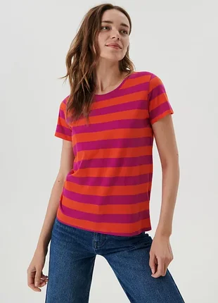 Хлопковая футболка в полоску