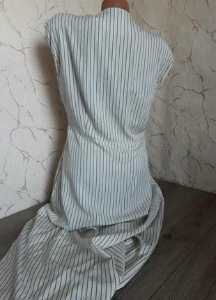 Сукня міді в смужку віскоза/льон біла,48 р3 фото