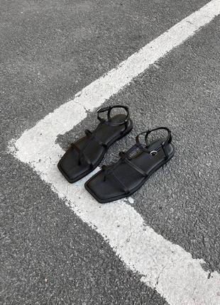 Кожаные босоножки сандалии пляжные квадратные на высокой платформе массивные zara2 фото