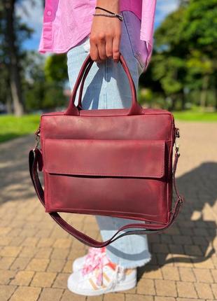 Бизнес-сумка женская из натуральной кожи1 фото