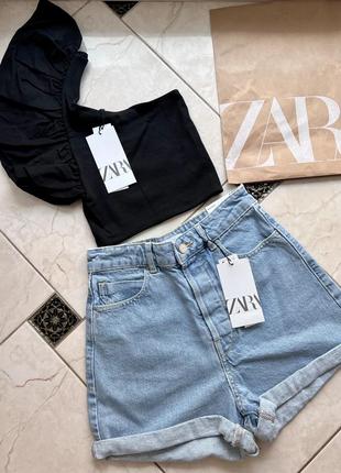 Джинсовые шорты mom zara
