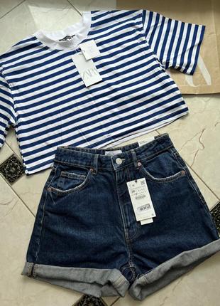 Джинсовые шорты mom zara