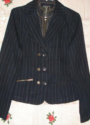 Супер пиджак черного цвета"jeans geisha"р.s,100%коттон.