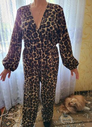 Boohoo леопардовый комбинезон