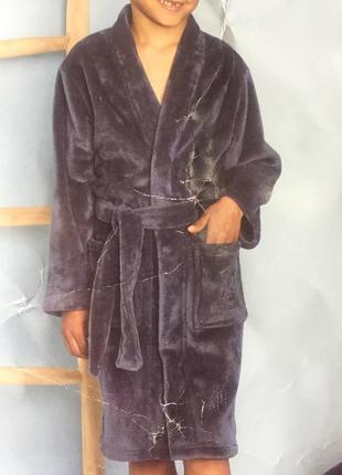Махровый детский халат домашний синий халатик на мальчика2 фото