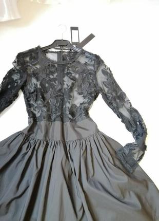 Платье  гипюр кружево сетка с цветами пышная юбка ...размер 66 плечи от шва до шва 35 см пог 43 см т7 фото