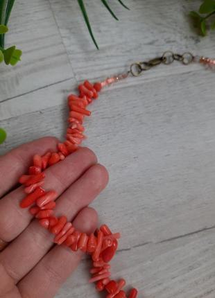 Коралловое ожерелье коралла оранжево коралловое к вышиванке коралл ручная работа эксклюзив3 фото