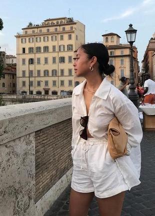 Льняные белоснежные шорты