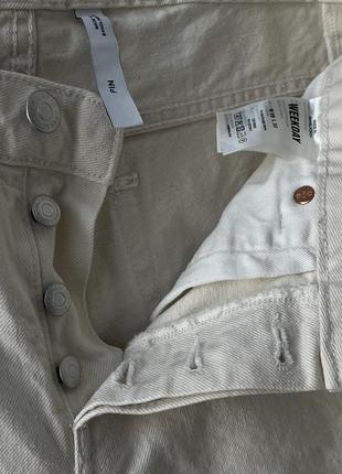 Weekday pin mid straight jeans hemp свободные джинсы широкие светлые оригинал деним брюки летние8 фото