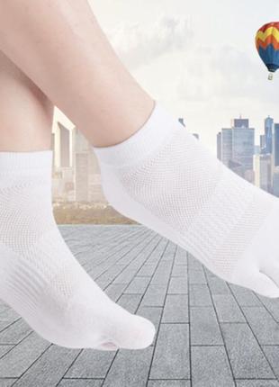 Носки низкие с пальцами женские luoyi socks 36-39 белый3 фото