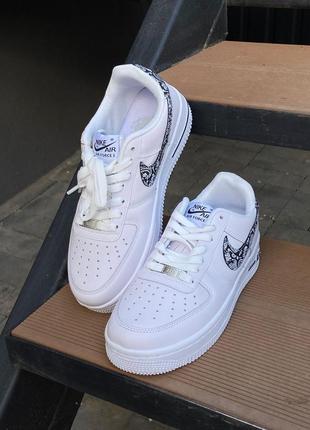 Женские кроссовки nike air force 1 low white/black swoosh