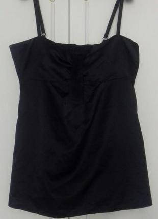 Майка чорний атлас топ блуза в білизняному стилі розмір 38