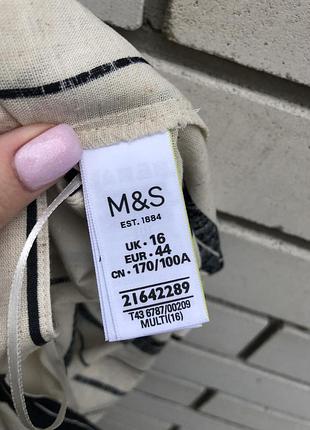 Нова лляна блузка, топ, майка з баскою в смужку, великий розмір marks & spencer3 фото
