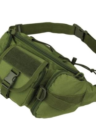 Сумка поясная тактическая / мужская сумка на пояс / армейская сумка. цвет: зеленый3 фото