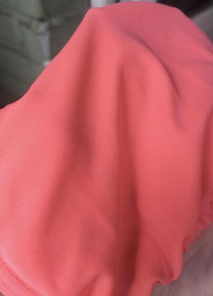 Розовый купальник верх бикини коралловый со стяжками6 фото