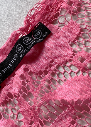 Eur 38 топ футболка майка еластична мереживо яскраво рожева кислотна6 фото