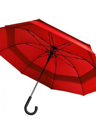 Большой зонтик-трость полуавтомат family, цвет красный - 45300-5