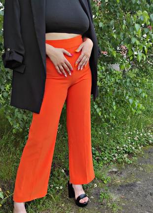 Оранжевые брюки-кюлоты zara1 фото