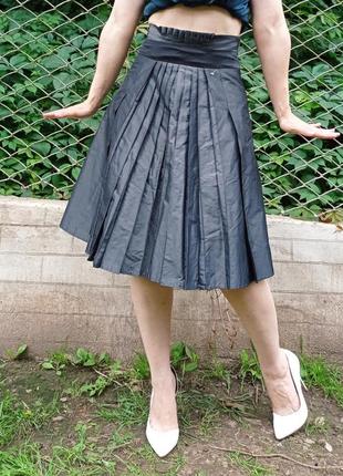 Karen millen шелковая юбка плиссе шелк мюбка миди s xs2 фото