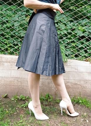 Karen millen шелковая юбка плиссе шелк мюбка миди s xs6 фото