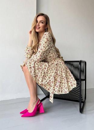 Платье женское короткое мини легкое летнее на лето праздничное нарядное повседневное цветочное голубое синее красное хаки зеленое бежевое батал6 фото