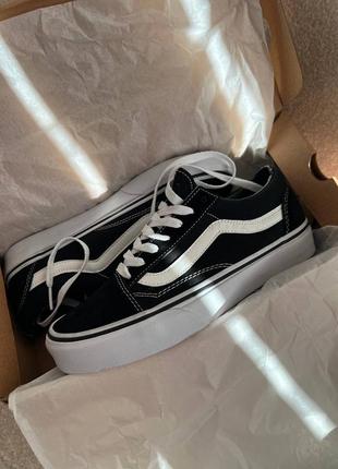 Трендовые кеды унисекс vans old skool classic чёрные с белым 36-45 р5 фото