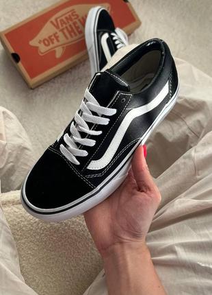 Трендовые кеды унисекс vans old skool classic чёрные с белым 36-45 р2 фото