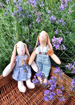 Текстильный зайчик ручной работы.2 фото