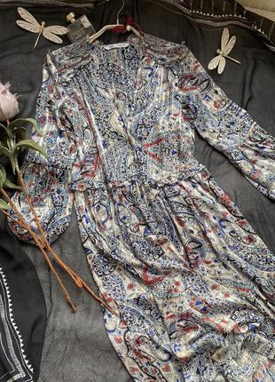 Волшебное полупрозрачное шифоновое платье миди восточного стиля /zara / размер s-m3 фото