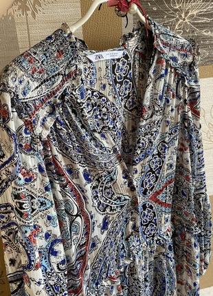 Волшебное полупрозрачное шифоновое платье миди восточного стиля /zara / размер s-m8 фото