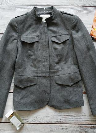 Жакет пиджак из шерсти серого цвета от banana republic2 фото