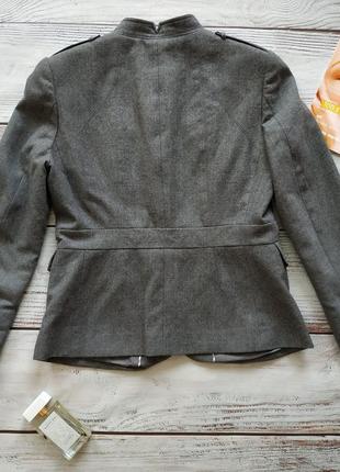 Жакет пиджак из шерсти серого цвета от banana republic7 фото