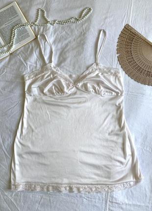 Базова сорочка-комбiнацiя молочного кольору (розмір 16/44)5 фото